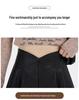 2024 Autumn/Winter Women's High Waist V-Shape PU Leather A-Line Shorts - Korean Style Casual Slimming Wide-Leg Booty Shorts