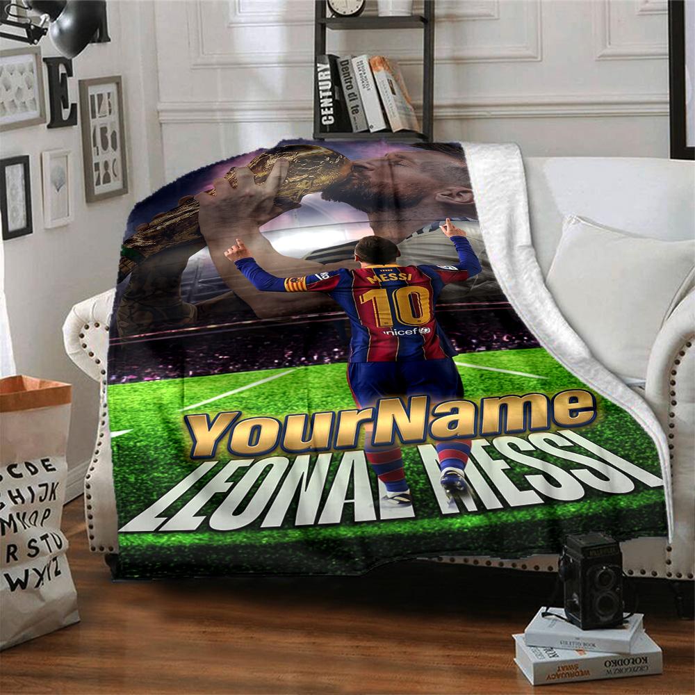 Messi Personalized Name Blanket Gift Personalized Blanket Durable Comfort for Sofa Office Chair Bed Chair Ideal for All Seasons