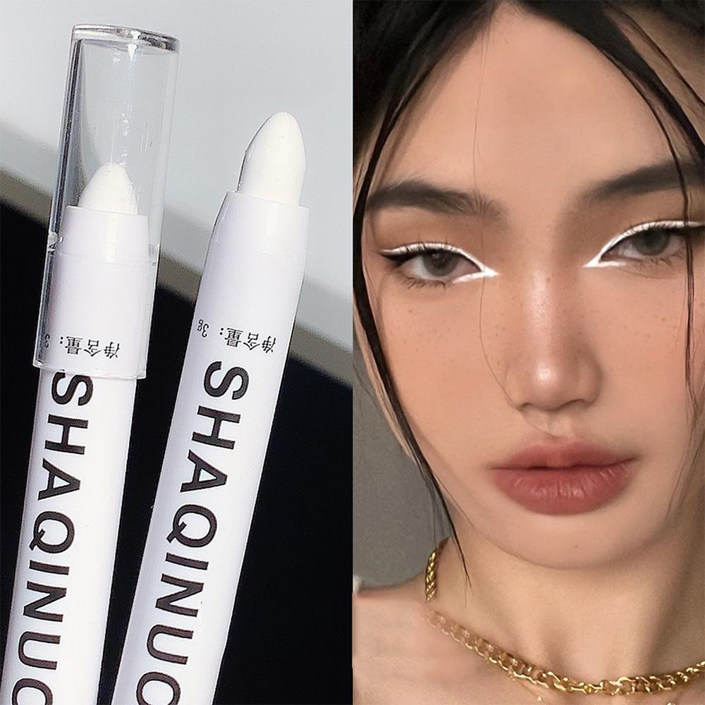 Matte oogschaduw stick witte eyeliner glinsterende zilveren highlighter pen