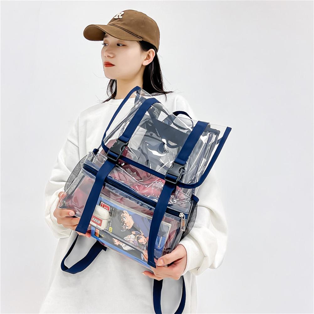 Transparent PVC Laptop Backpack Fashion School Backpack Waterproof Large Capacity See Through Solid Clear for Teenage Boys Girls
