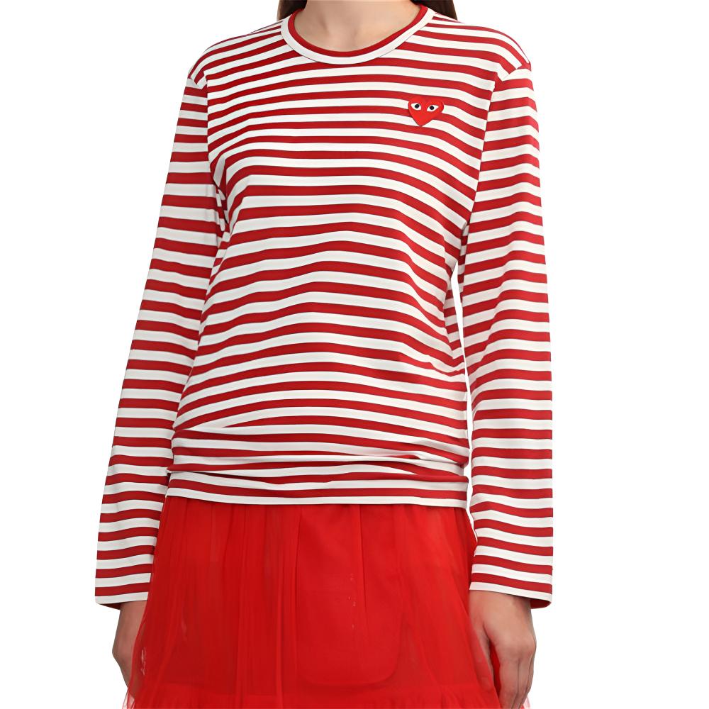 CDG Play T-Shirts Unisex Crew Neck Moderate AZ-T164-051-4