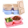 Silikon-Snackbehälter mit Deckeln Mehrzweck-Lebensmittel-Snackboxen Wiederverwendbar Doppelkammer-Dip-Schälchen