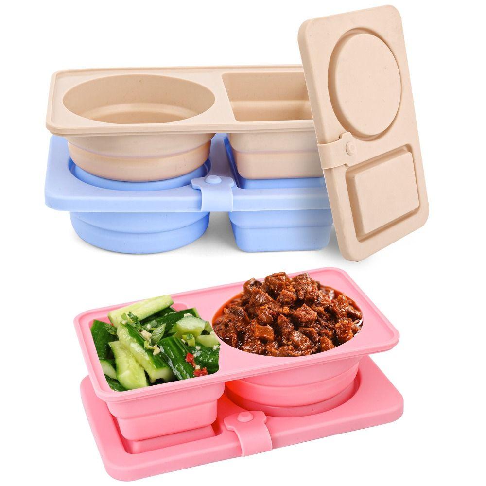 Silikon-Snackbehälter mit Deckeln Mehrzweck-Lebensmittel-Snackboxen Wiederverwendbar Doppelkammer-Dip-Schälchen