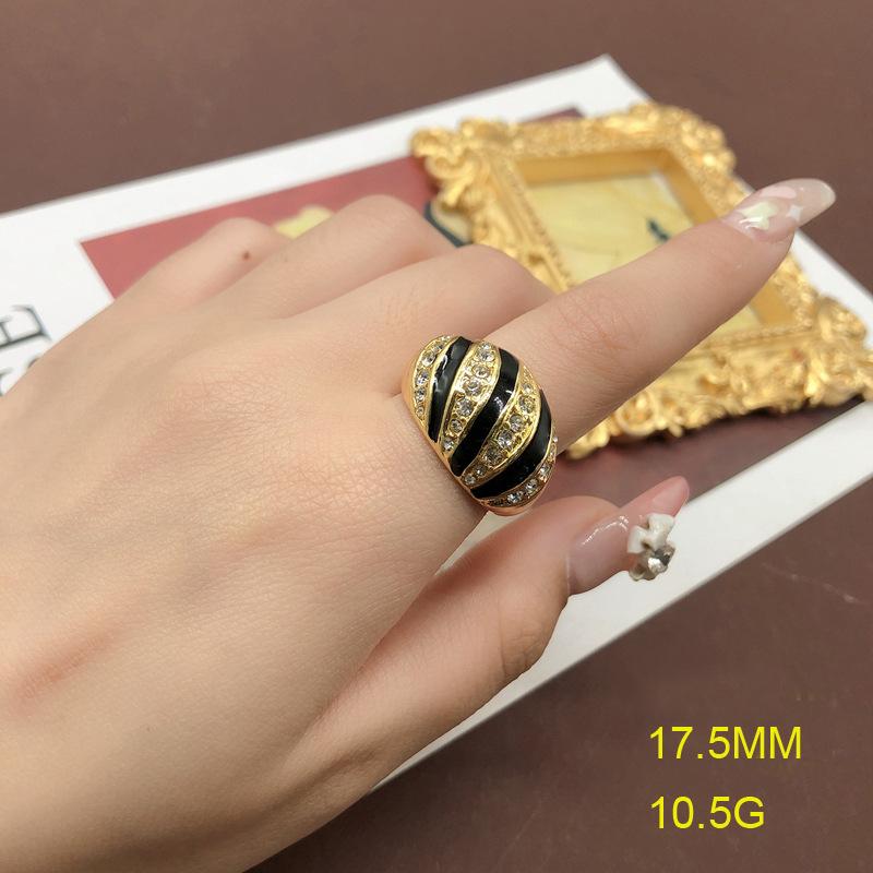 Necklace Gold Plated Diamond Copper Chain Necklace Pearl Earrings Ring Set Female