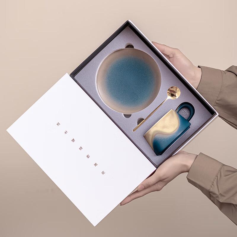 Light Luxury Ceramic Coffee Cup and Saucer Gift Set