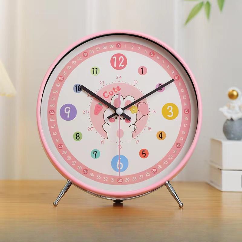 New Children's Learning Self Discipline Sitting Clock Cartoon Table Ornament Vertical Clock