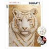 Elegant White Tiger Pearl Painting 5D DIY Pearl Gemstone Art Diamond Painting Kit for Adults/Beginners Gift Ideas Home Decor Wall Art Craft