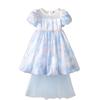 Girls Summer Princess Dress With Bow Puff Sleeves Elegant Kids Party Gown Fairy Children Formal Dress For Special Occasions