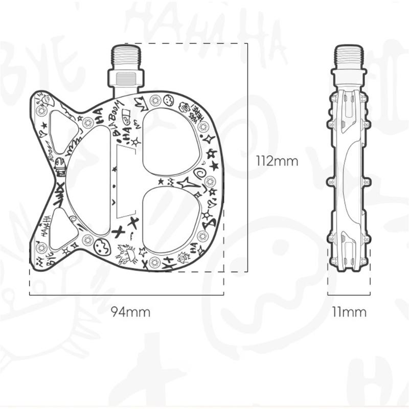 Aluminiumlegering Mountainbike Pedaler Kattformade Cykelpedaler 3 Tätningslager Halkfria Cykelpedaler Lätta att Installera