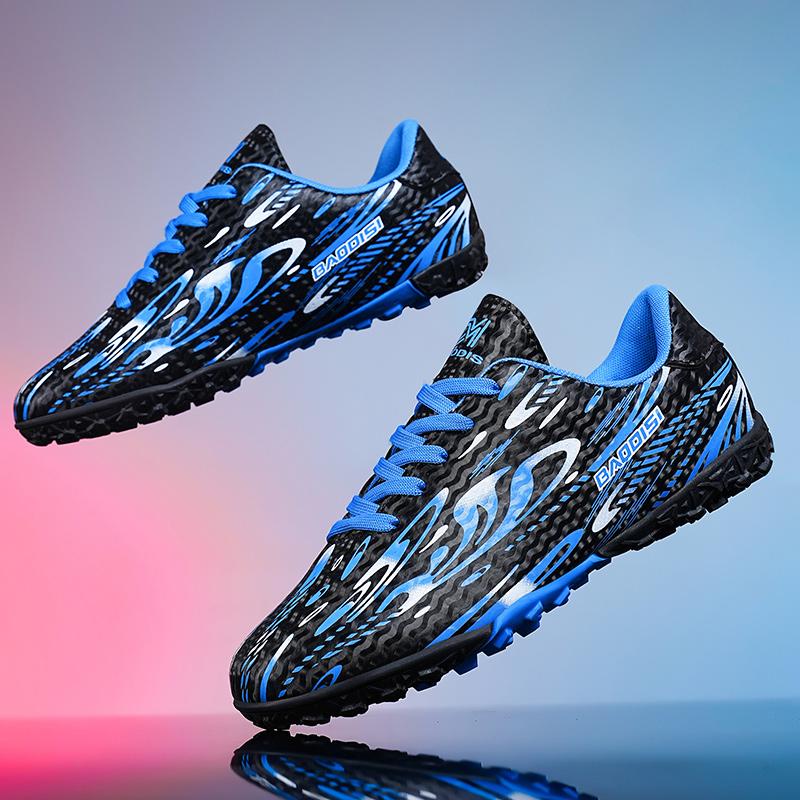 31-44  Kids Football Shoes Shock Absorption Anti-skid and Wear-resistant Long Spike Outdoor Sports Training Football Shoes