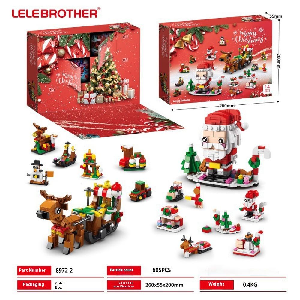 Merry Christmas Toy Tree Building Clamping Blocks Bricks Christmas Village Toys Gift Decorations Figurine for Diy Christmas Gift