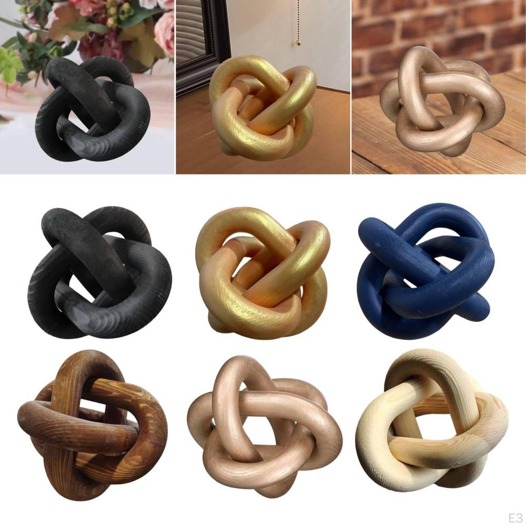 3 Link Chain Decor Coffee Table Minimalist Boho Geometric Decorative Knot for Bedroom