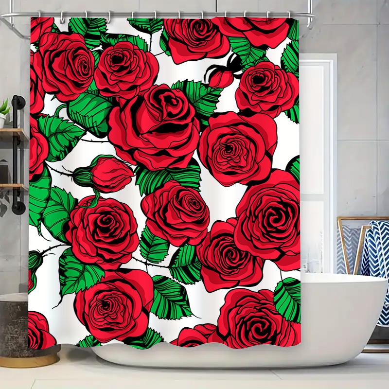 

Whimsical Cow Print Shower Curtain Blue Floral Decor For Bathroom Modern Bath Accessories Set Perfect Gift Idea For Cow Lovers W60H190(CM)-1 Pcs