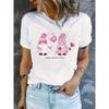 European Size Happy Valentine's Day Print T-shirt, Casual Short Sleeve Crew Neck Top For Spring & Summer, Women's Clothing
