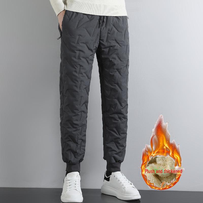 Pantaloni Sport de Exterior pentru Bărbați, de Iarnă, Impermeabili, Rezistenți la Vânt, cu Căptușeală Sherpa - Groși, Călduroși, Bumbac, Mărimi Mari Disponibile