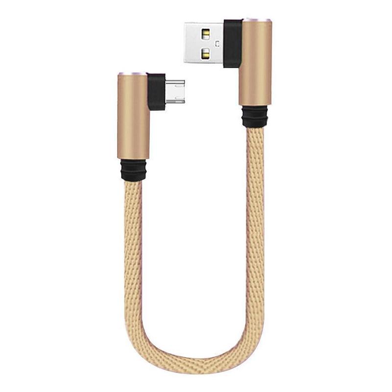 25Cm Short Fast Charging Cable Double Elbow 90 Degree Usb C Micro Usb Type C For Smart Phones Lightning Cable For Iphone Cable