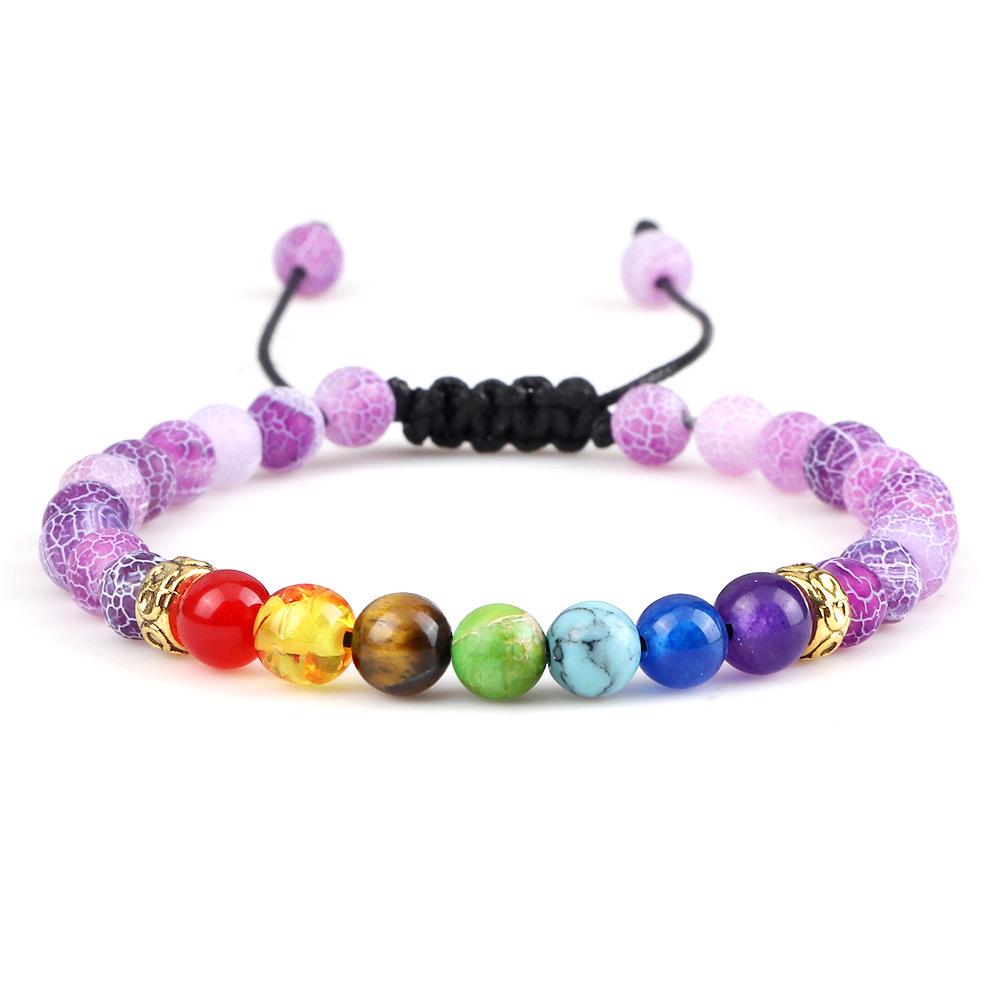 Multicolor Volcanic Lava Stone and Turquoise Tiger Eye Bead Yoga Bracelet