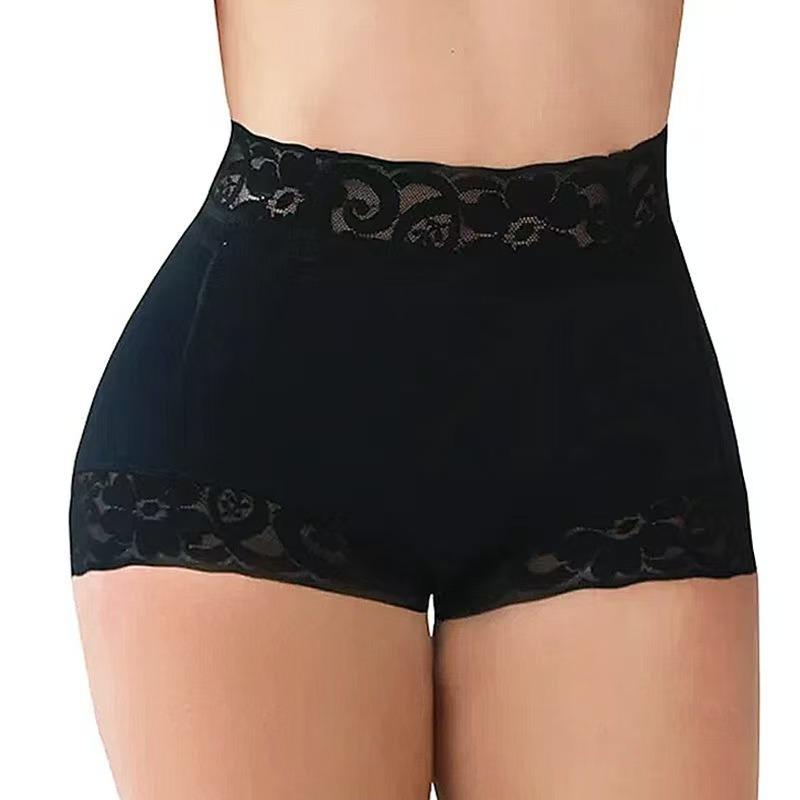 High Waist Lace Trim Tummy Control Shaping Panties Butt Lifter Compression Shapewear Underwear for Women