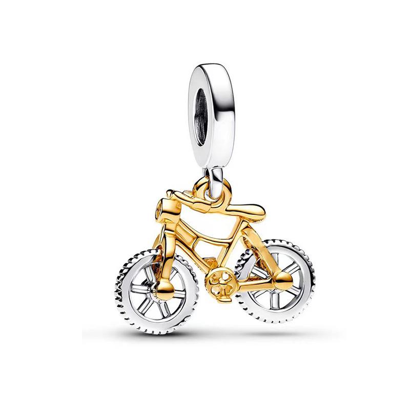 Copper Car Bicycle Pendant Charm Beads Fit Pandach Original Diy Bracelets Party Fashion Birthday Gifts Fine Jewelry
