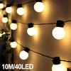 10M Outdoor Solar G40 Bulb LED String Lights Waterproof Solar Lights Decor For Courtyards Pavilions Gardens Streets Holidays