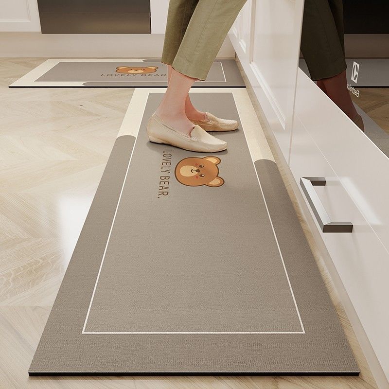 Durable, Water-Absorbing, Anti-Slip Kitchen Floor Mats: Soft, Easy-Care, Dirt-Resistant Diatom Mud Mats