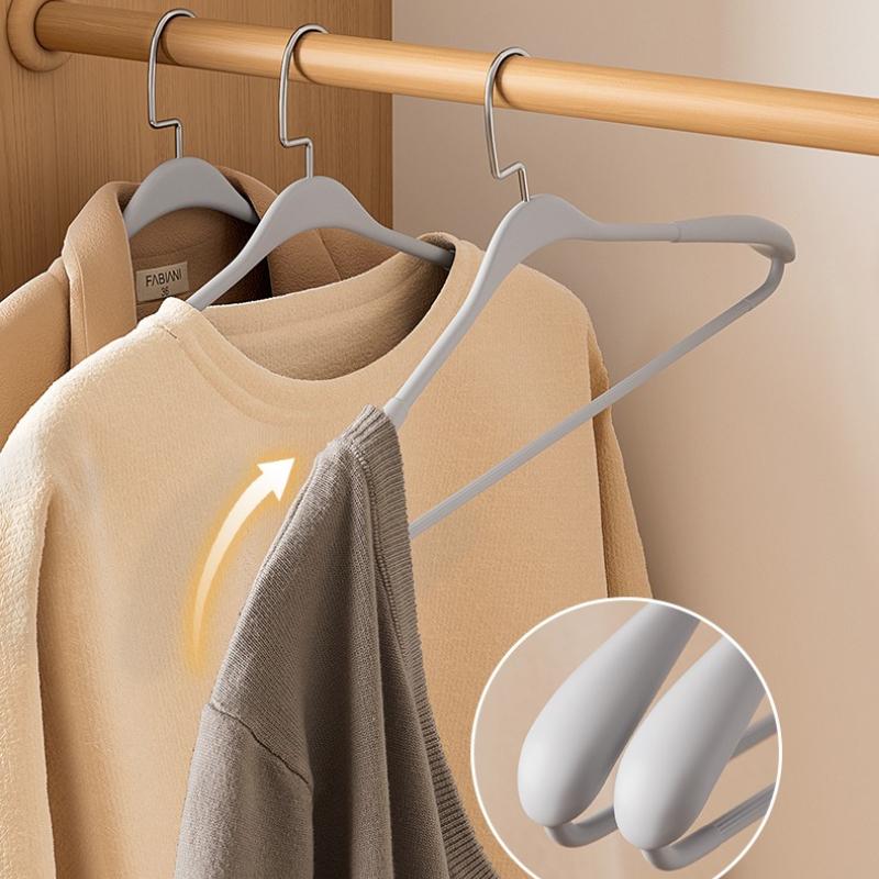 5pcs Heavy-Duty No-Residue Anti-Slip Brushed Metal Clothes Hangers with Wide Shoulder Design Finish Clothes Hangers Organizer
