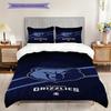Memphis Grizzlies Blau Geist Stärke Dreiteiliges Set(1 Bettbezug + 2 Kissenbezüge, ohne Füllung)Weihnachts-Geburtstagsgeschenk Bettwäsche-Set