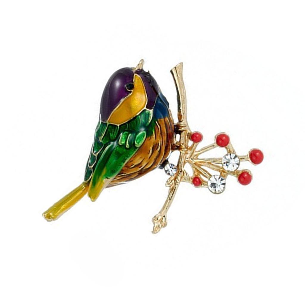 Fashionable Rhinestones Studded Sparrow Brooch In Sturdy Alloy Materials Portable for Everyday and Party Casual Wear