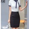 Women's Slim-Fit White Long-Sleeve Square Neck Professional Work Shirt - 2026 Spring/Summer Collection