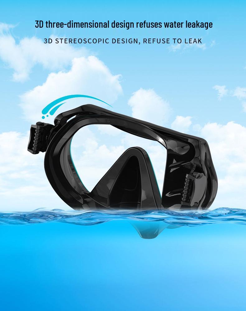 Unisex Large-Frame Diving Mask - Fashionable, HD, Anti-leak, Waterproof Snorkeling Gear
