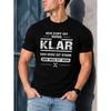Men's Black Short-sleeve Crewneck Tee with German Motivational Graphic Print, Relaxed Fit Soft Cotton Feel for Casual Daily Wear