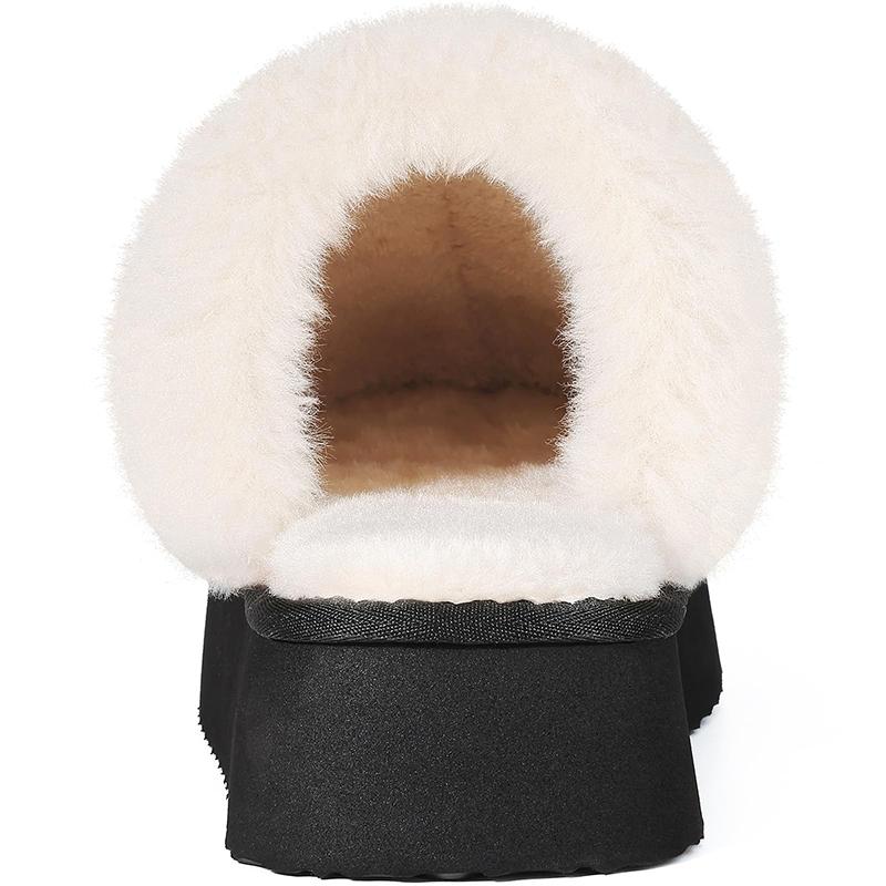 Fashion Kidmi Women's Fuzzy Platform Slippers with Fluffy Memory Foam News Thick-soled Soft Comfortable Winter Women Slippers Home Shoes