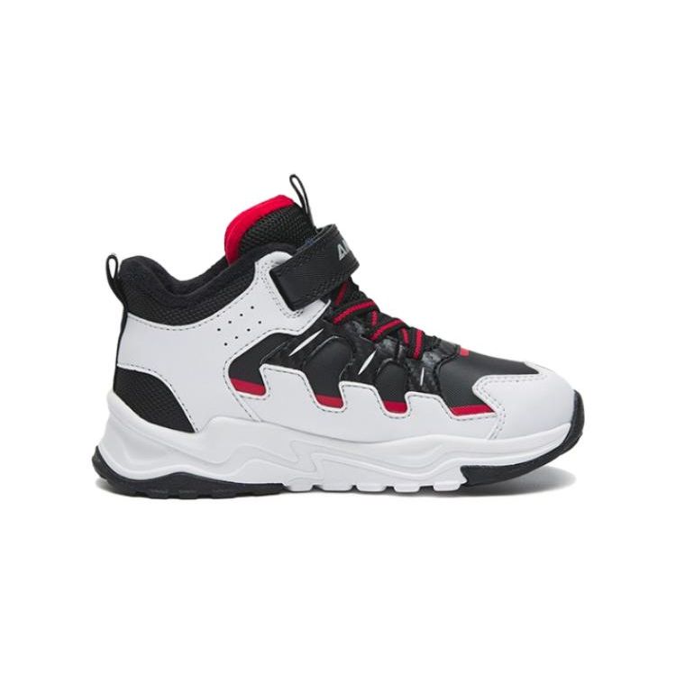 Anta Kids Velcro Non-Slip High-Top Running Shoes Kids sneakers Black White 312249993-2