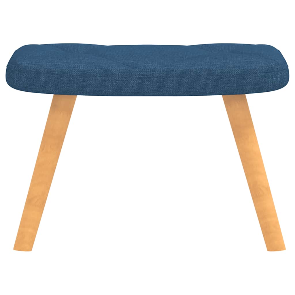 Vidaxl Armchair with Footrest, Blue, Fabric Upholstered