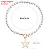Grenzüberschreitendes Schlichtes Temperament Imitationsperle Ccb Runde Perle Mix and Match Perlenkette Fünfzackiger Stern Pulloverkette Accessoires Frauen