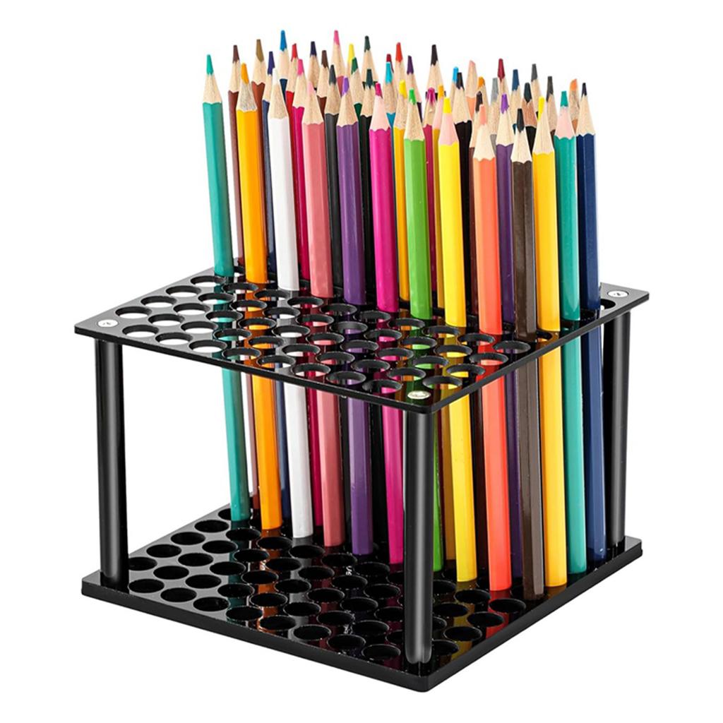 Multifunctional Desktop Organizers 96 Slot Acrylic Holder Art Supply Organizers For Art Supplies Makeup Tools Display