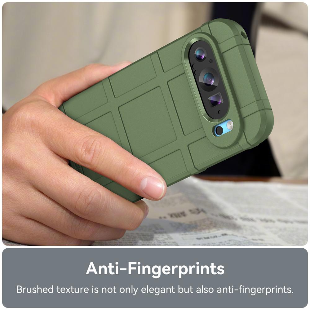 Armor Shockproof Plaid Phone Case For Google Pixel 9 8 Pro 8A 7 7A 6 6A 9Pro 8Pro Solid Color Matte Hybrid Protective Back Cover