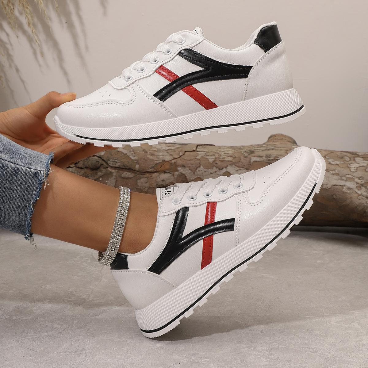 2024 little white shoes women s autumn new Korean version flat-soled soft-soled soft-faced Forrest Gump shoes sports and leisure shoes 35 красный 2980₽