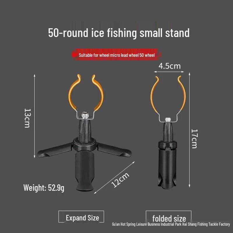 Portable Foldable Ice Fishing Rod Holder with Reel Seat - No Disassembly Needed