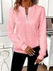 Hoodie Textured Women's Solid Color Long Sleeve Casual Top Loose Half Open Collar Autumn Winter
