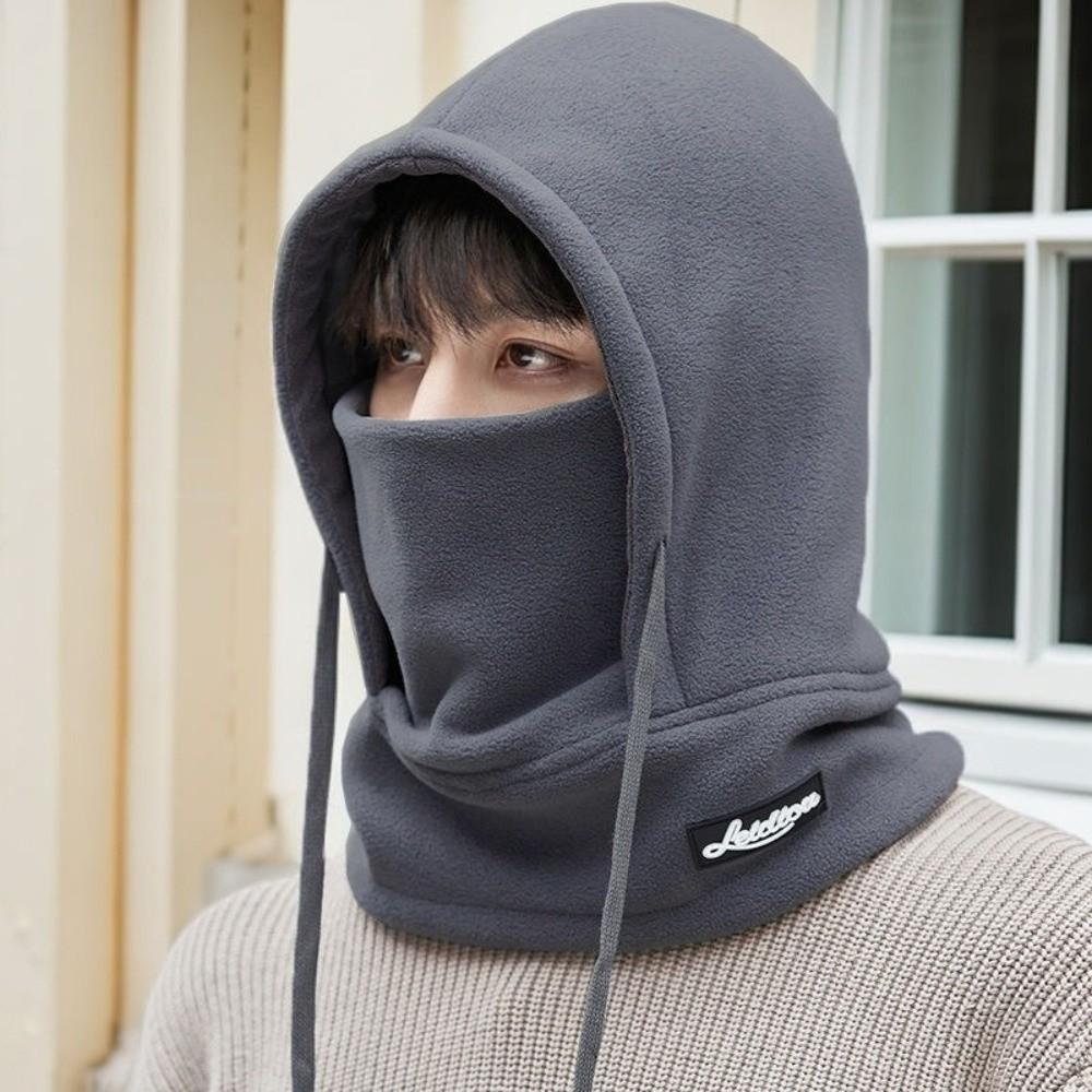 Windproof Balaclava Hat Cold Proof Warm Hat Fashion Neck Mask Hat  Winter темно серый