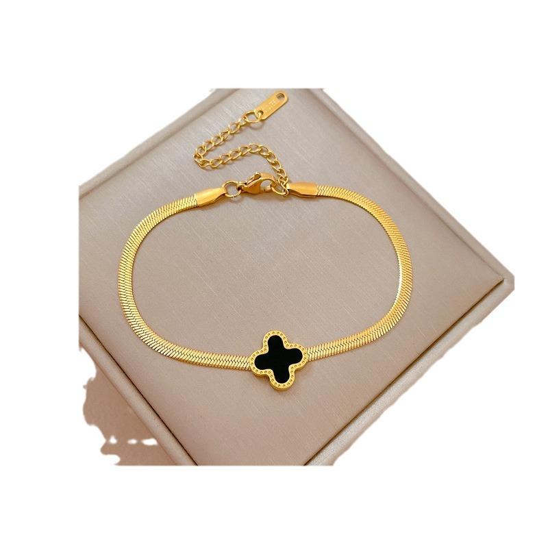 Dongmen Personalized Lucky Grass Snake Chain Round Bead Furnace Gold Bracelet Female Retro Girlfriend