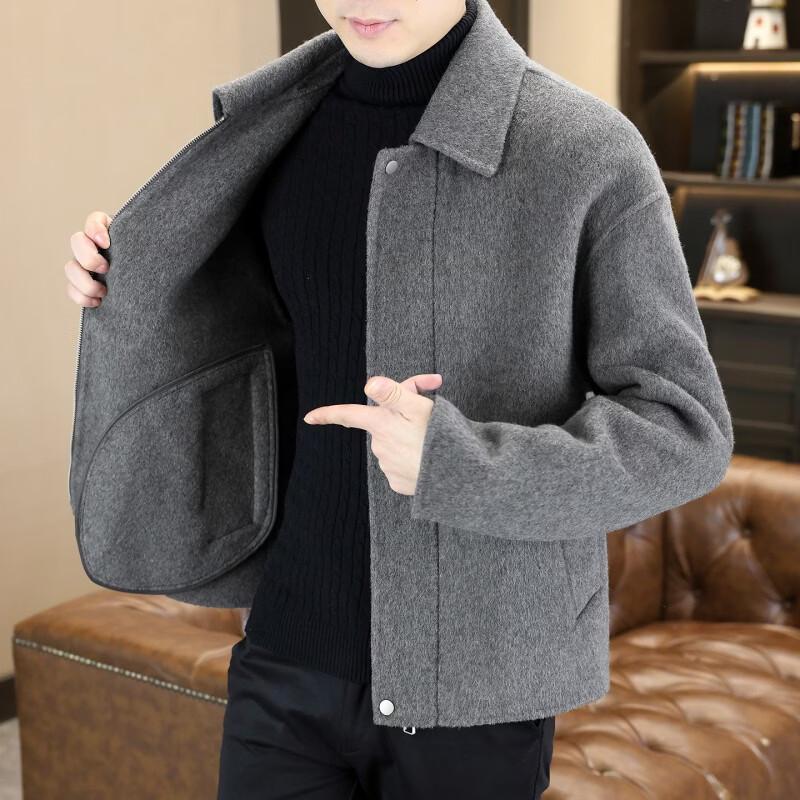 Hengyuanxiang Men's Wool-Blend Business Casual Lapel Jacket