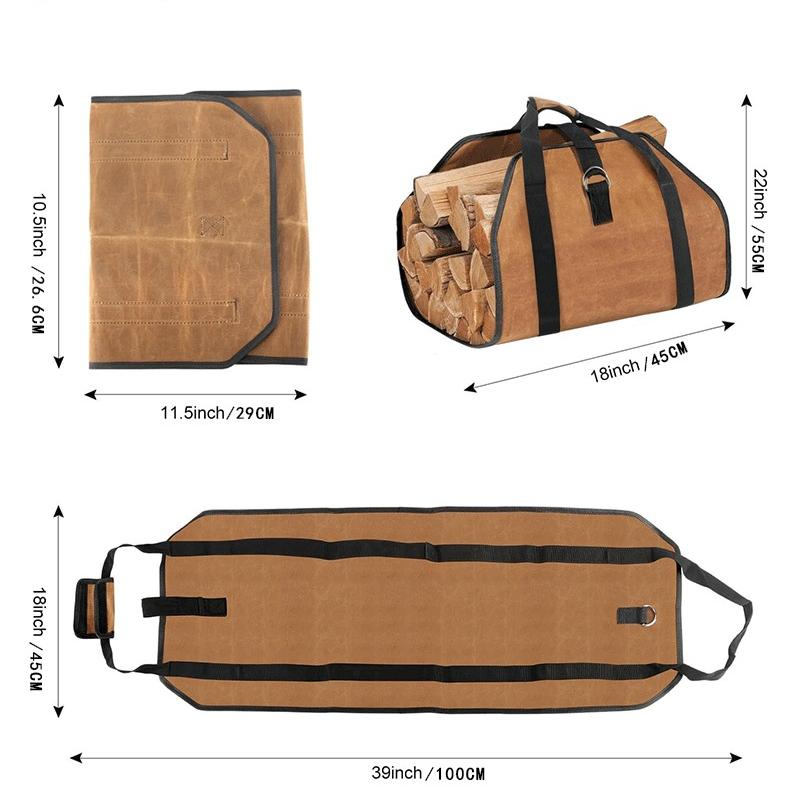 Outdoor Firewood Carrying Bag,portable and Durable Logging Bag,barbecue Firewood Storage Bag,suitable for Courtyards and Camping
