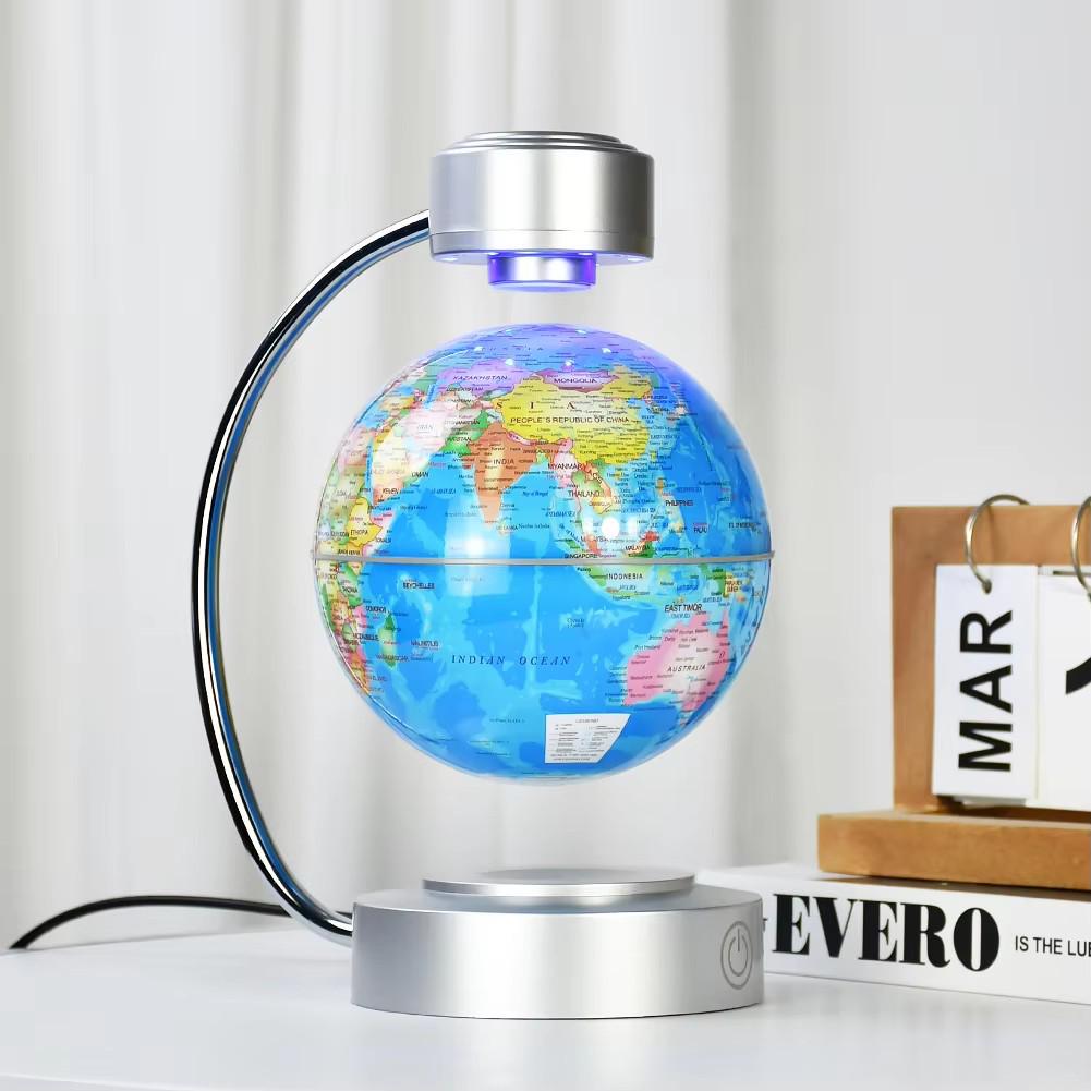 Large Magnetic Levitation Globe Night Light – Illuminated Science Gift for Students & Offices English Plug - UK