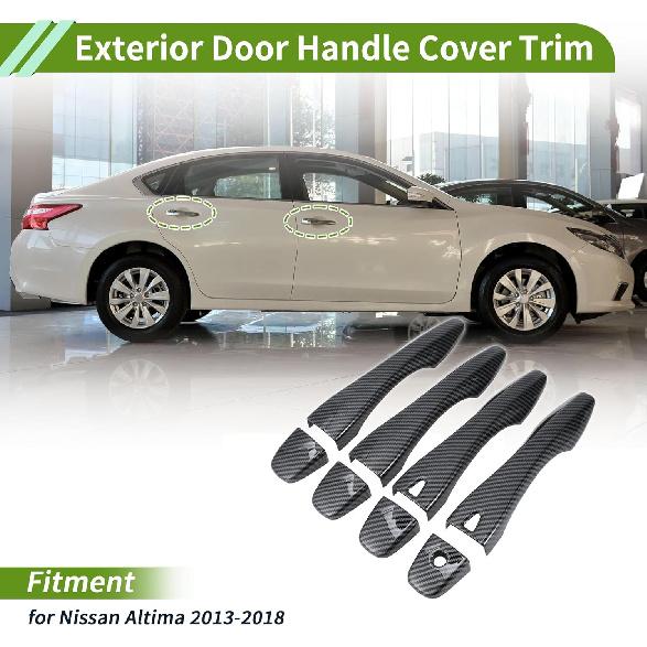 Außentürgriffabdeckung Zierleiste Türgriffabdeckung für Nissan Altima 2013-2018 Kohlefaser Schwarz ABS 1 Set
