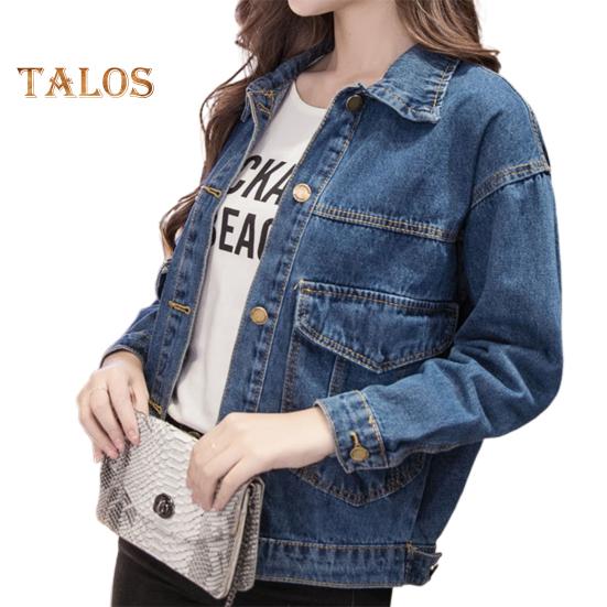 Zimní Dámské Bunda Dlouhé Rukávy Ohrnovací Límec Kapsy na hrudi Zapínání na knoflíky Kabát Jednobarevné Běžné streetwear Denim Coat