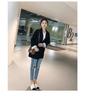2022 Women's Black Korean Style Loose Casual Chic Suit Jacket - Spring/Autumn