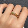 Ancient Gold Craftsmanship Inlaid Colorful Gemstones Rings For Women Fashion Crystal Neutral Style Jewelry Opening Adjustable
