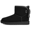 Ultra Mini Bailey Leather Bow Snow Boots Women's Black Sneakers 1174494-BLK